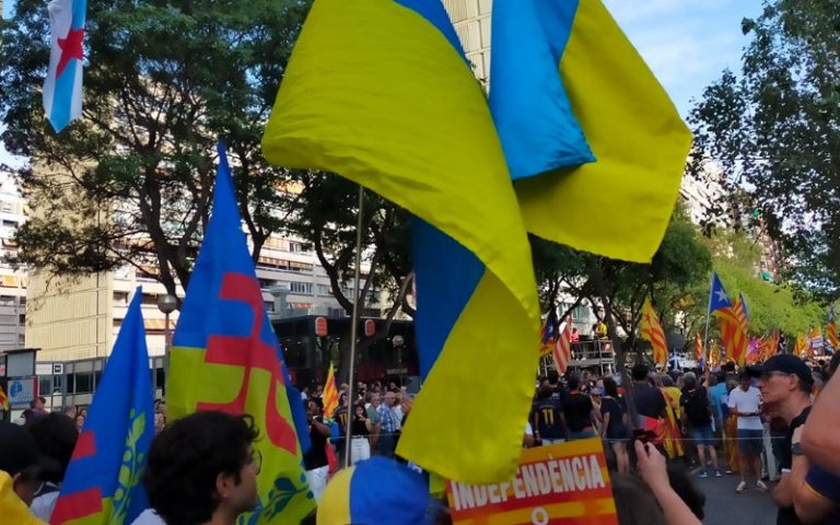 Manifestants à la fête de la Diada