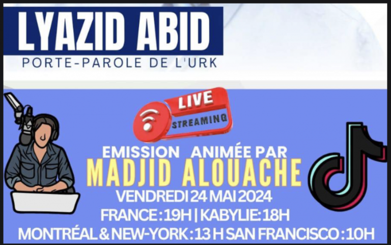Lyazid Abid sur Tik-Tok, le 24 mai 2024